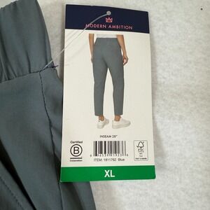 Modern Ambition Pants Women XL Blue Pull-On Ankle Tapered Inseam 28" Stretch
